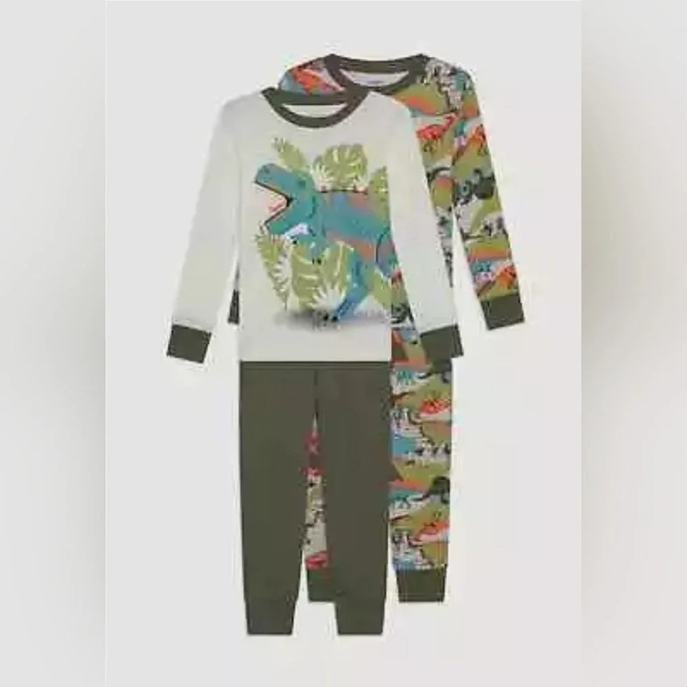 Carters Kids 4 Piece Pajama Set‎ 12M Dinosaur Print Cotton Sleepwear 1P842710